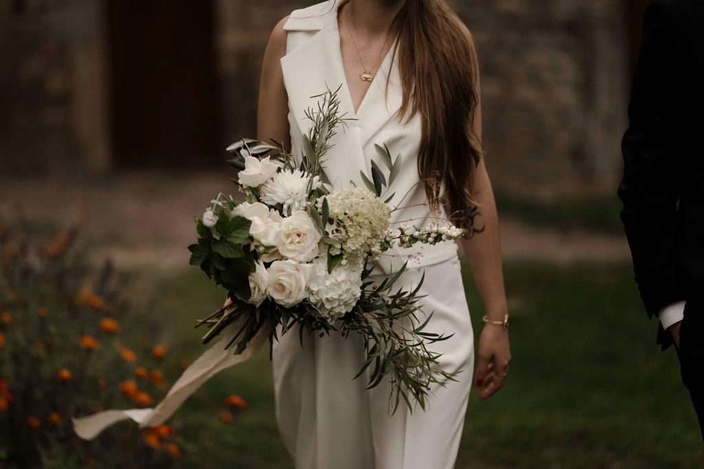 bouquet mariee blanc vegetal naturel sauvage poetique