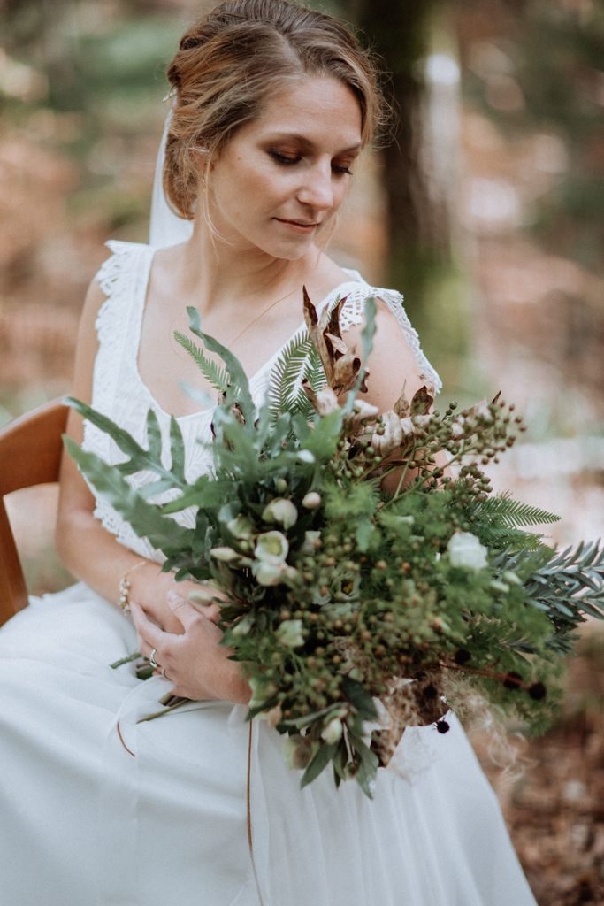 bouquet mariee naturel sauvage organique vegetal feuillage