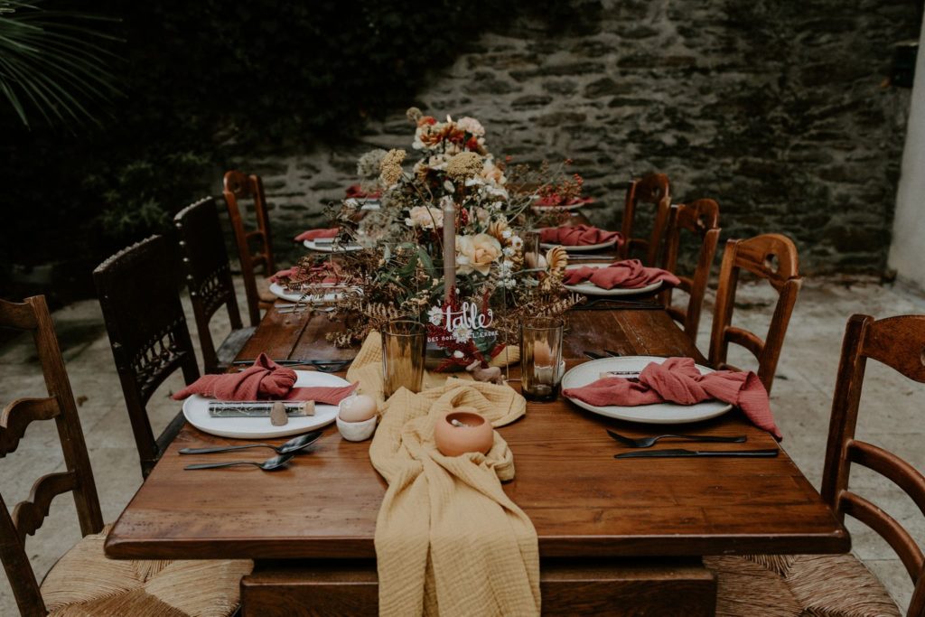 centre table mariage fleur automnal sauvage