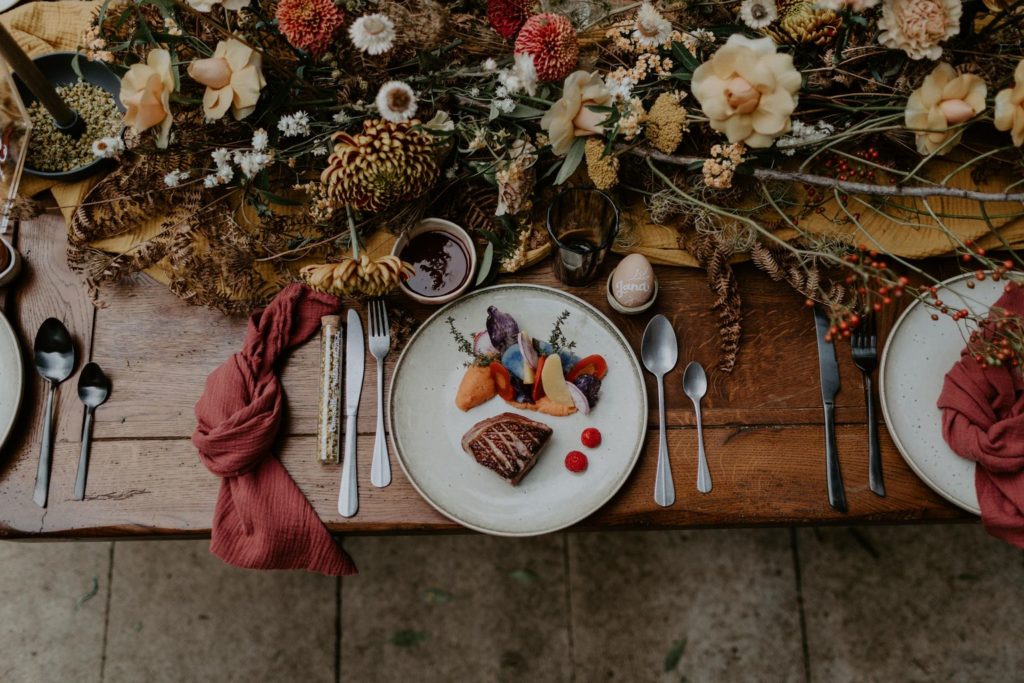 centre table mariage fleur automnal sauvage