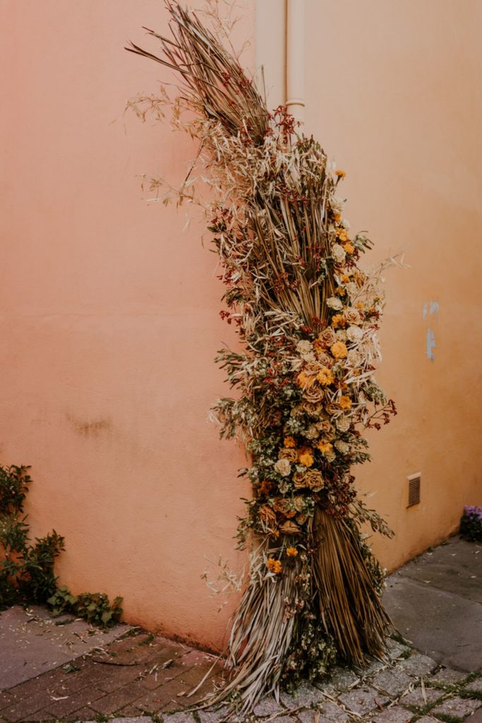 inspiration mariage terracotta flamenco fleurs séchées palmier