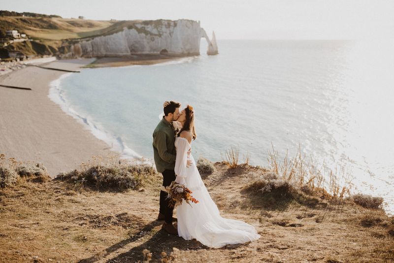 elopement mariage fleurs sechees etretat Gabriel conover