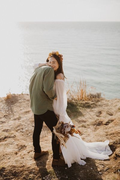 elopement mariage fleurs sechees etretat Gabriel conover