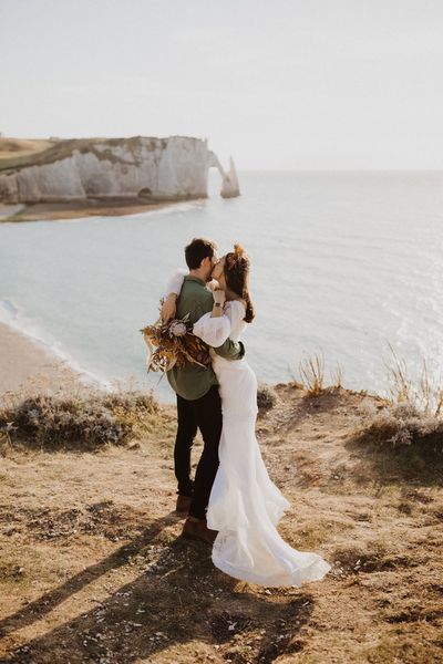 elopement mariage fleurs sechees etretat Gabriel conover