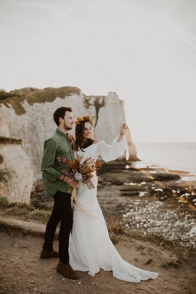 elopement mariage fleurs sechees etretat Gabriel conover