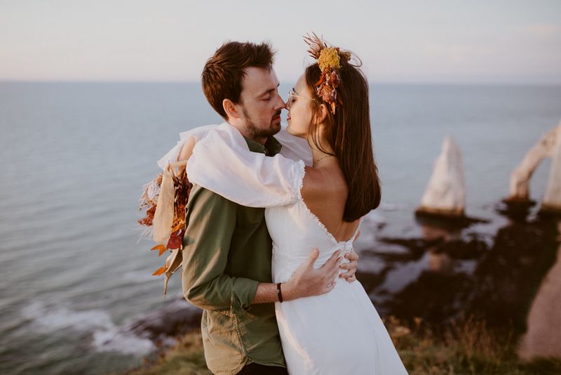 elopement mariage fleurs sechees etretat Gabriel conover