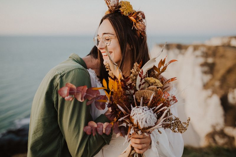 elopement mariage fleurs sechees etretat Gabriel conover