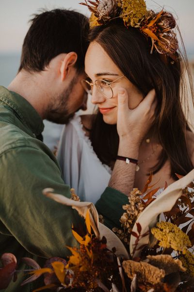 elopement mariage fleurs sechees etretat Gabriel conover