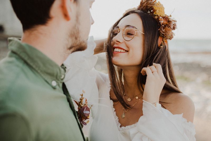 elopement mariage fleurs sechees etretat Gabriel conover