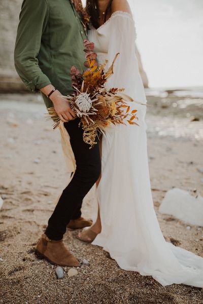 elopement mariage fleurs sechees etretat Gabriel conover