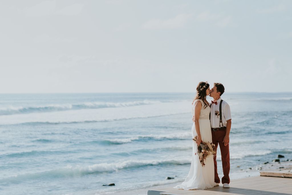 mariage plage fleurs sechees