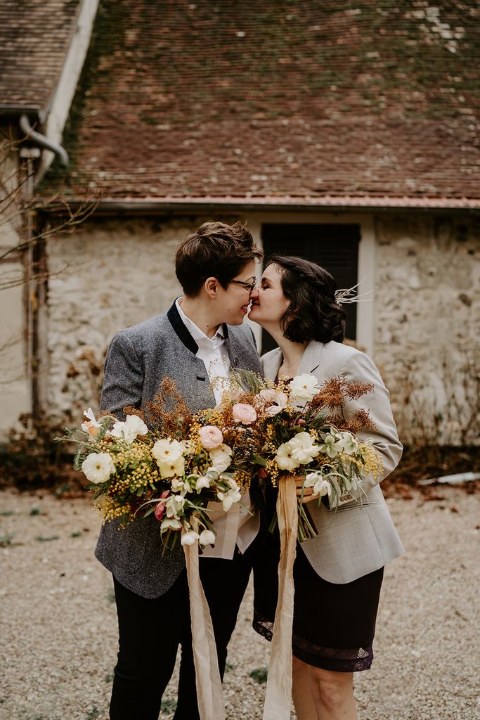 mariage hiver mimosa anemone fleur