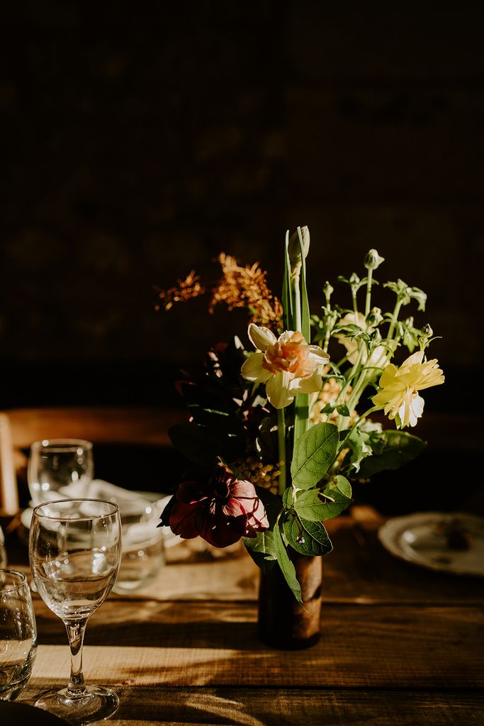 mariage hiver mimosa anemone fleur