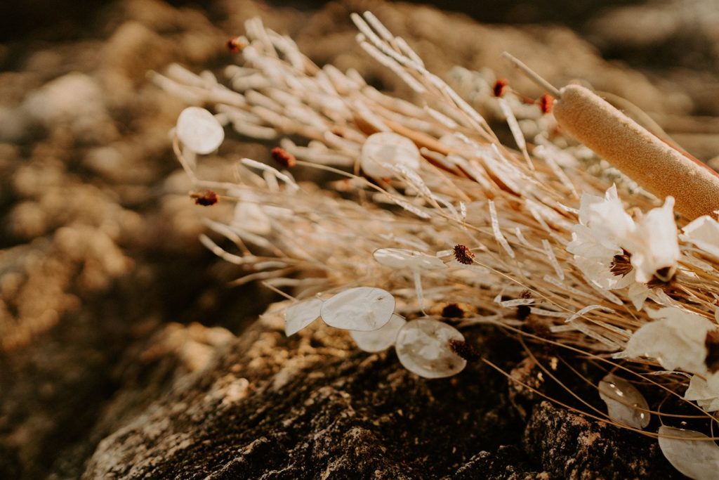 elopement mariage fleurs sechees