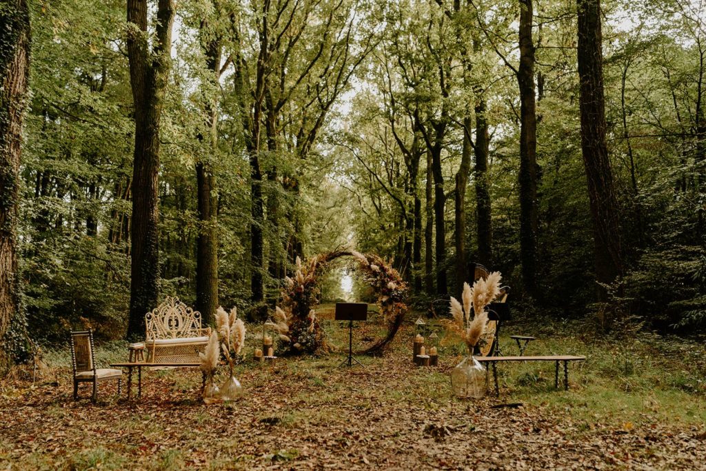 mariage elopement foret automne