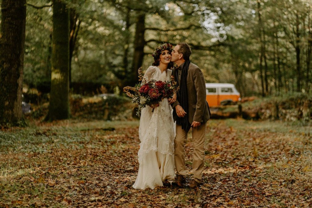 mariage elopement foret automne