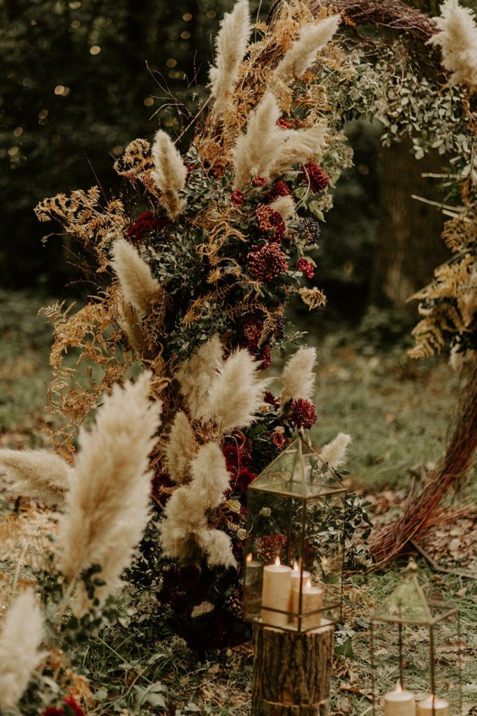 mariage elopement foret automne