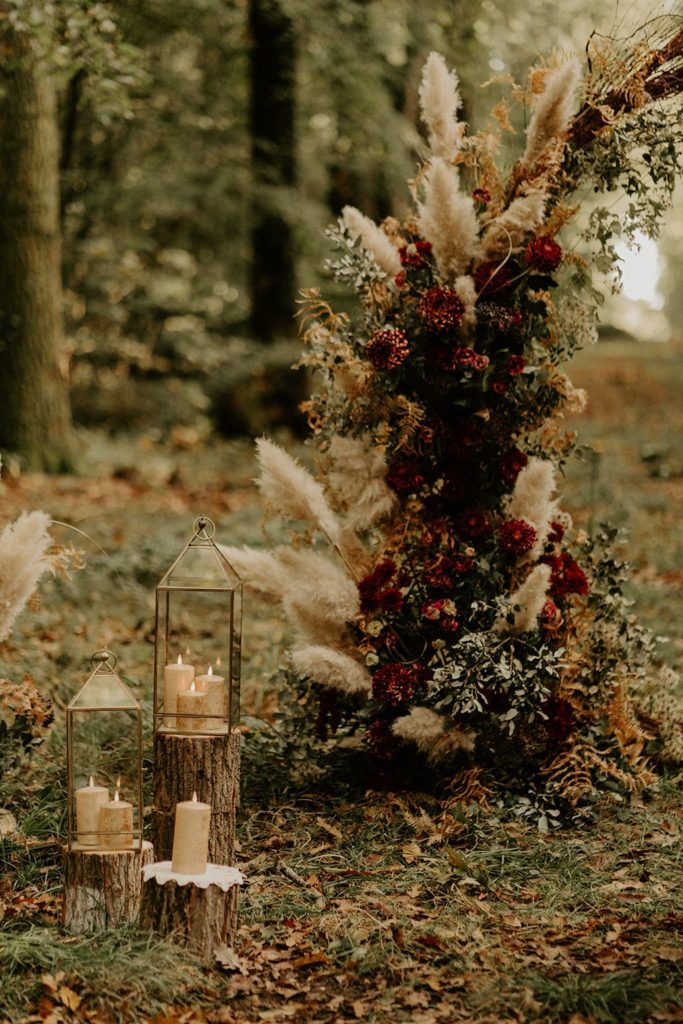 mariage elopement foret automne