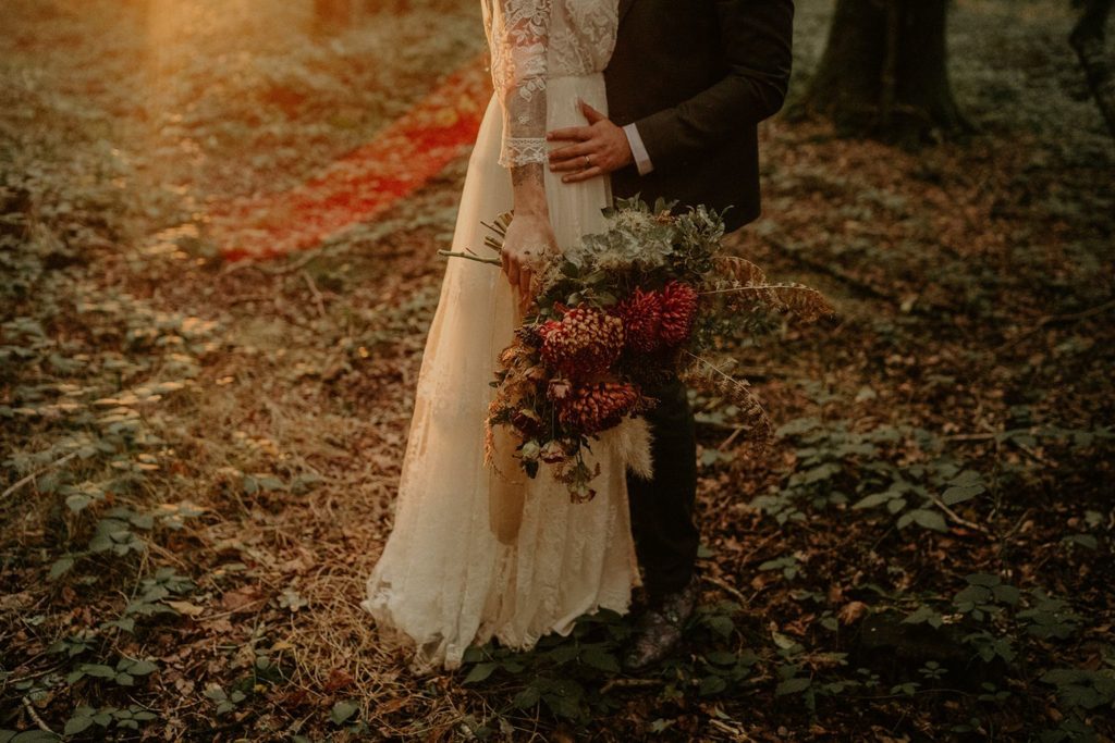 mariage elopement foret automne