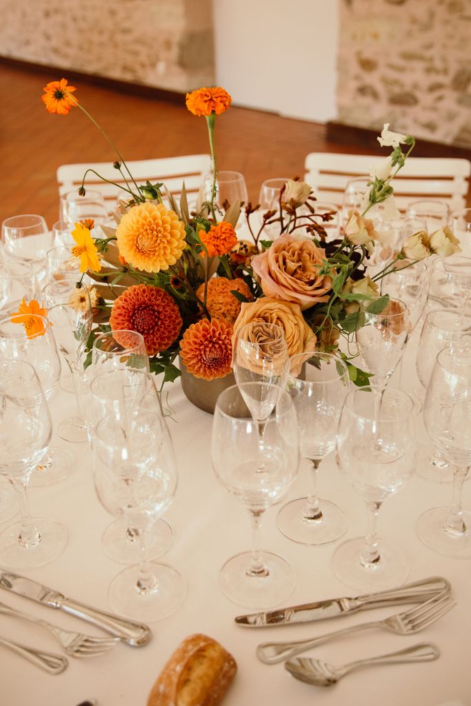 centre de table mariage terracotta orange