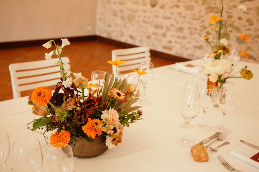centre de table mariage terracotta orange