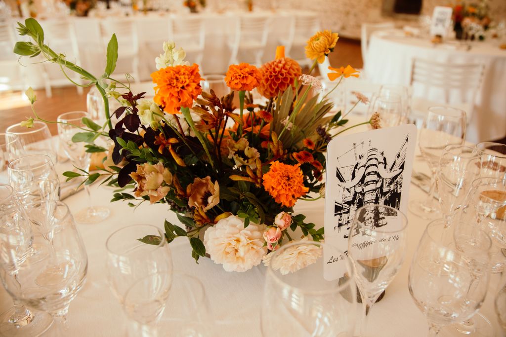 centre de table mariage terracotta orange