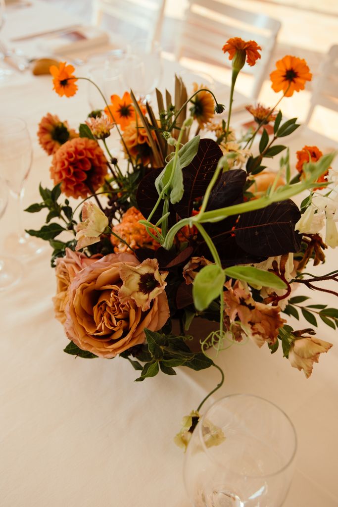 centre de table mariage terracotta orange