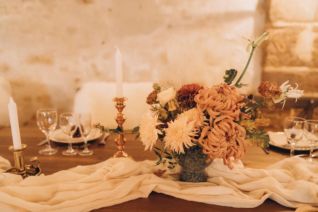 centre de table fleur mariage automne