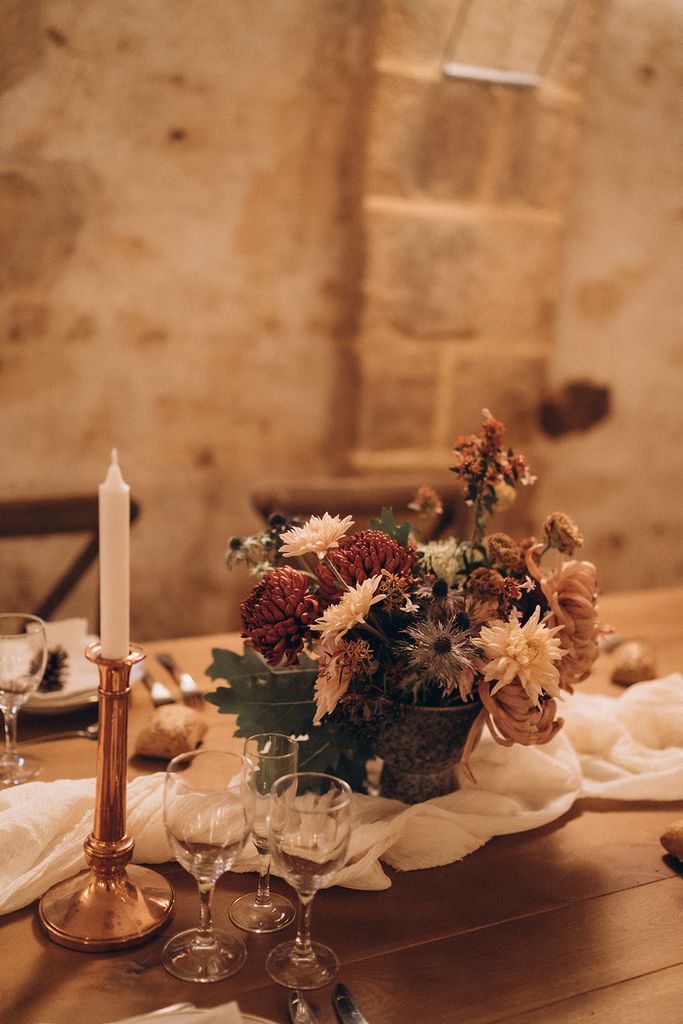 centre de table fleur mariage automne