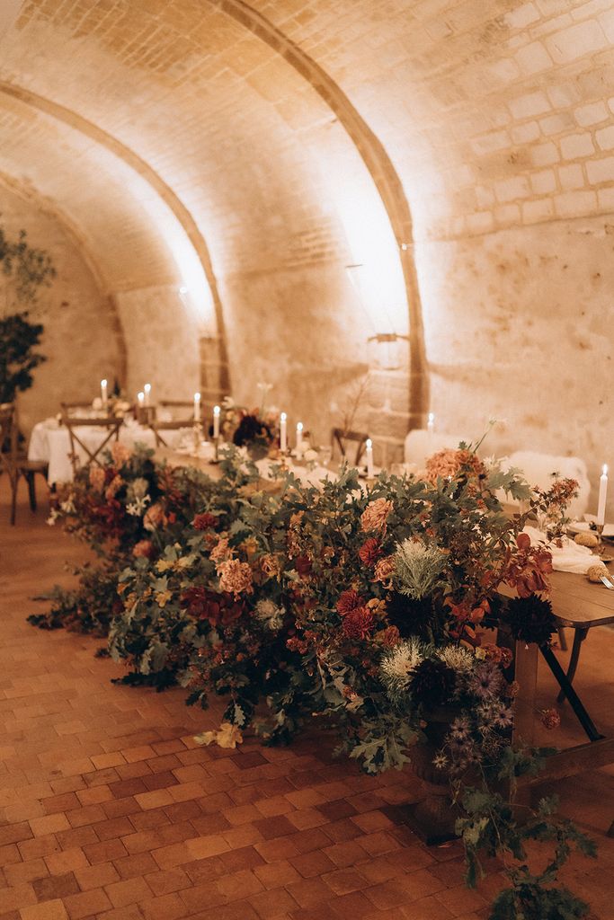 decor table honneur fleur mariage automne