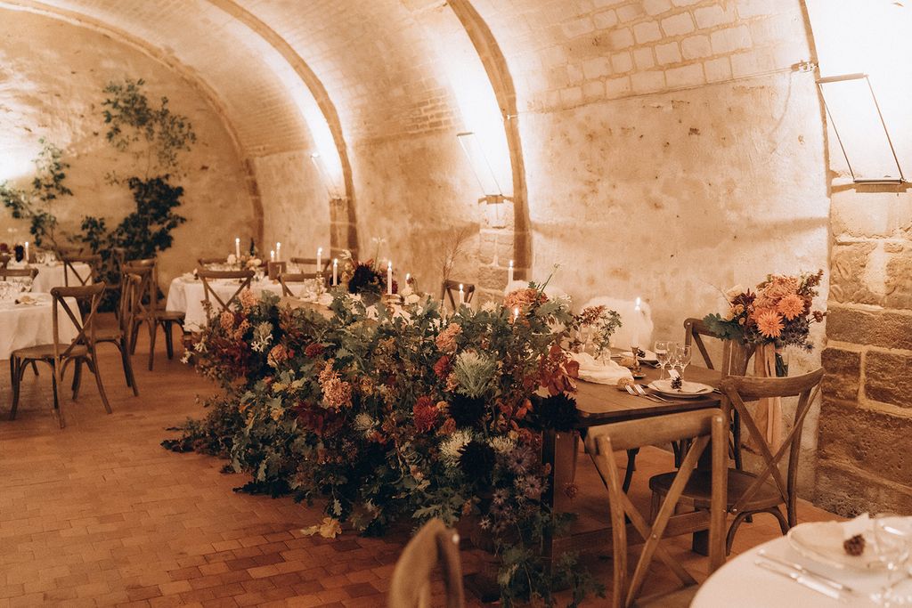 decor table honneur fleur mariage automne