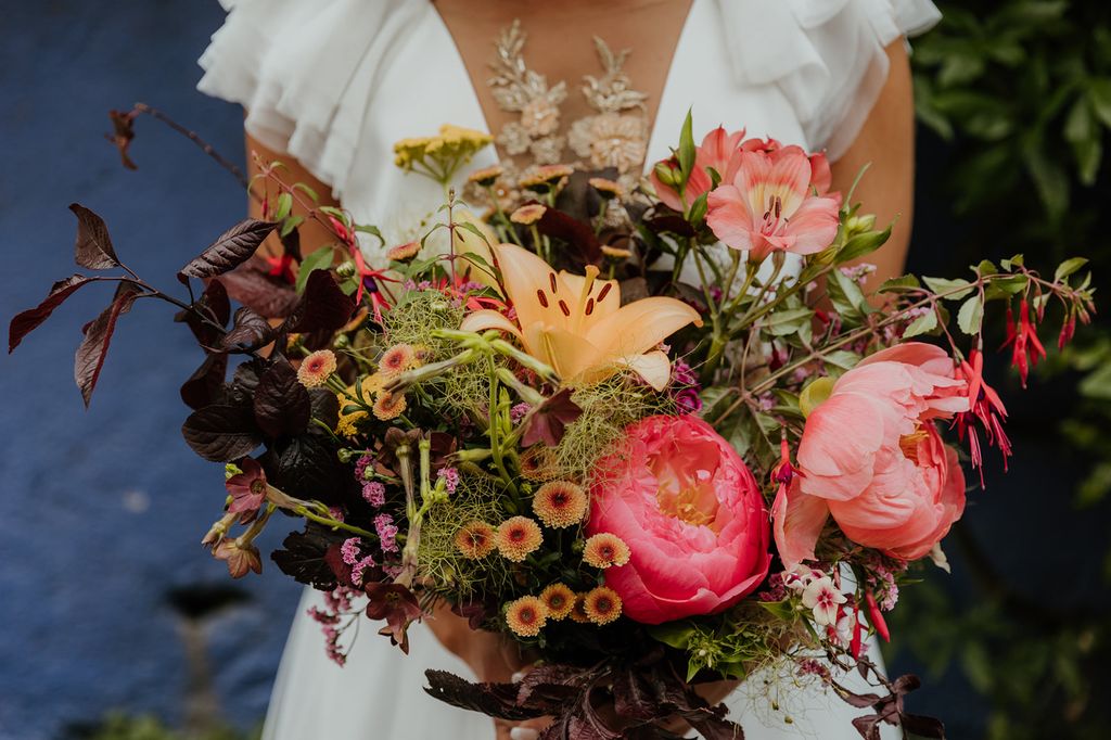 fleurs mariage colore indien ecoresponsable