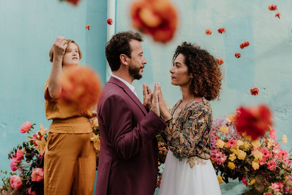 fleurs mariage colore indien ecoresponsable