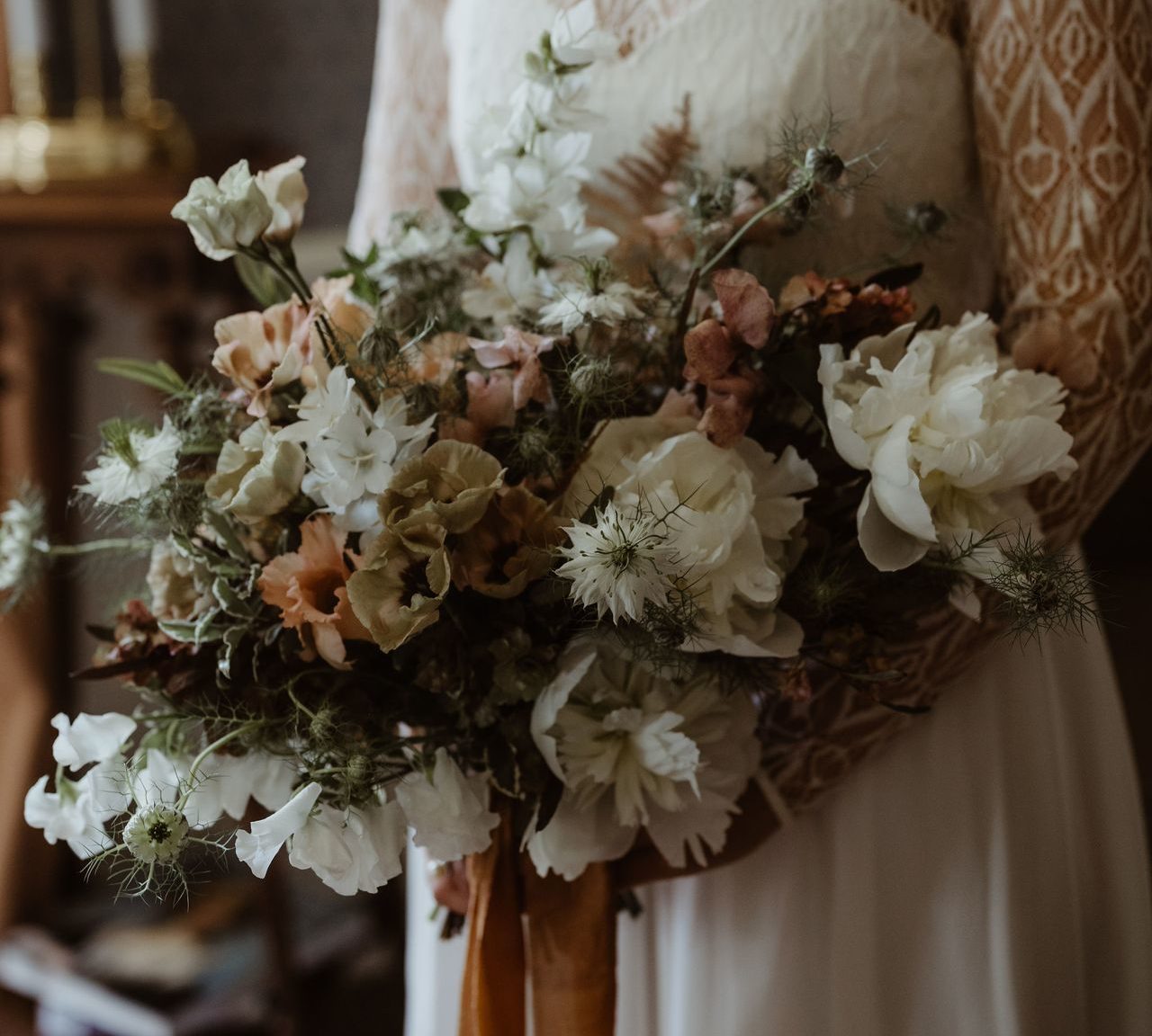 bouquet mariee blanc cuivre fleurs francaises