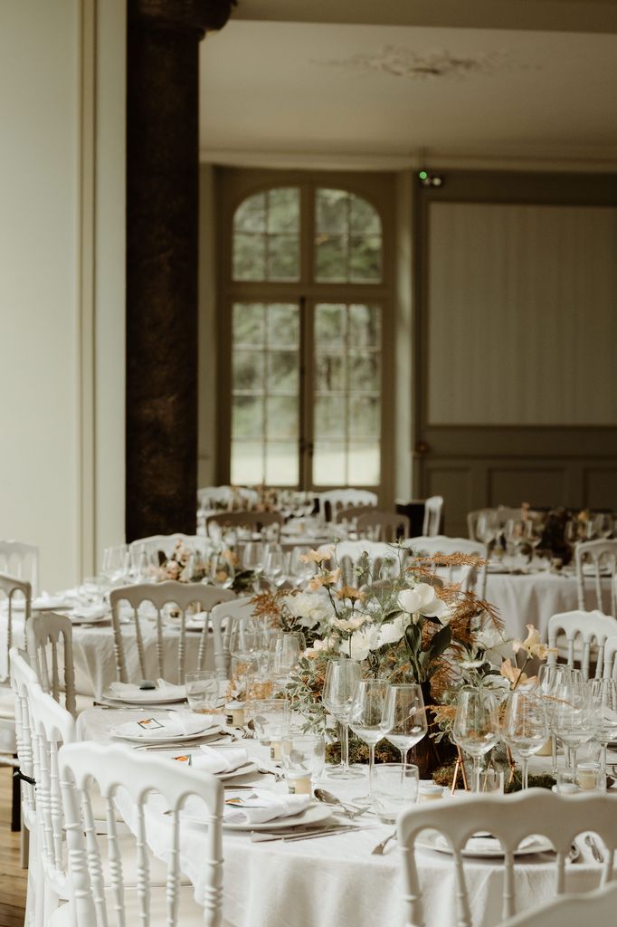 centre de table feuillages cuivre